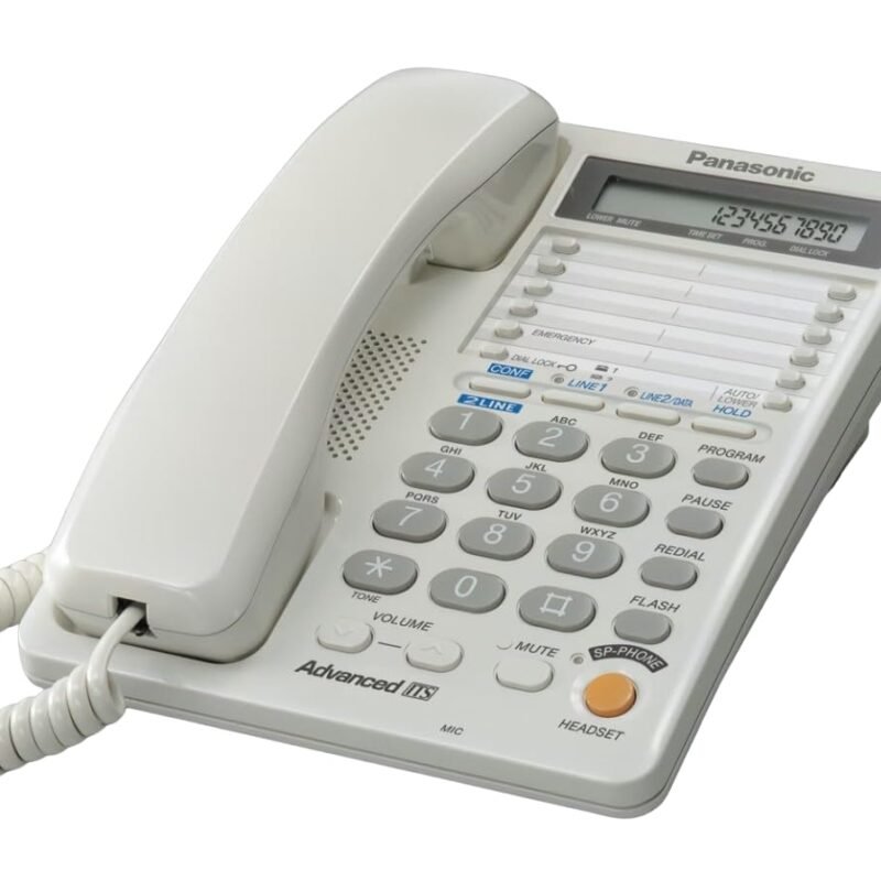 Panasonic Two Line KX-T2378MXWD Corded Landline Phone (White)